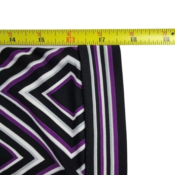WHBM Dress Size S Black Purple Jersey Elastic Waist Pullover Slit Button Arms - Picture 13 of 14